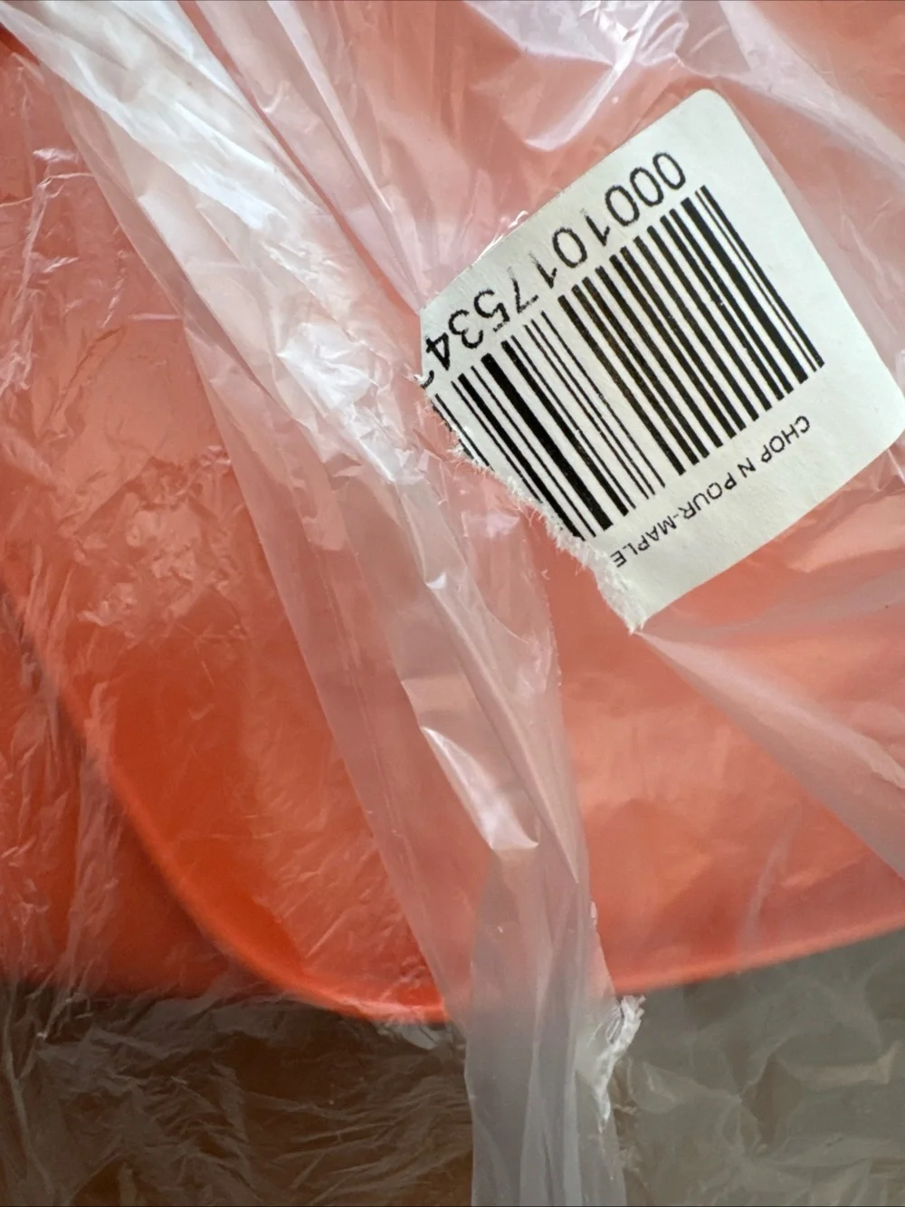 Tupperware chopping pour orange cutting board with scraper New